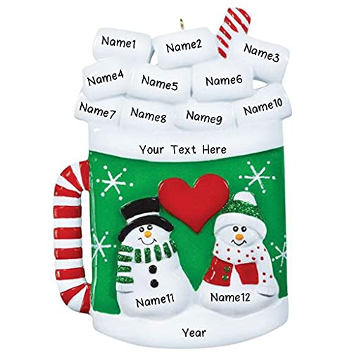 Snowman Marshmallow Mug Family Personalized Ornament Default Title