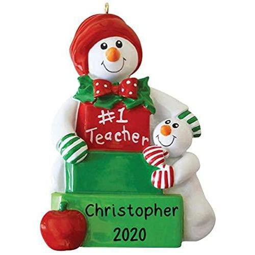Snowman Teacher Christmas Personalized Ornament
