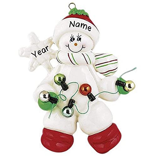 Snowman With Lights Personalized Ornament Default Title