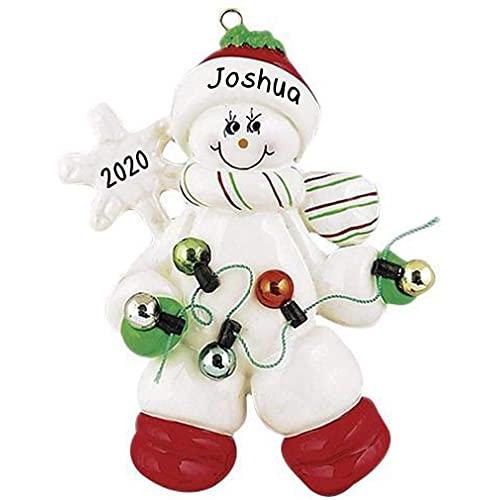 Snowman With Lights Personalized Ornament
