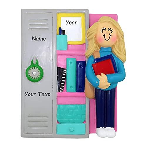 Student Locker Personalized Ornament (Locker with Blonde Girl) Default Title