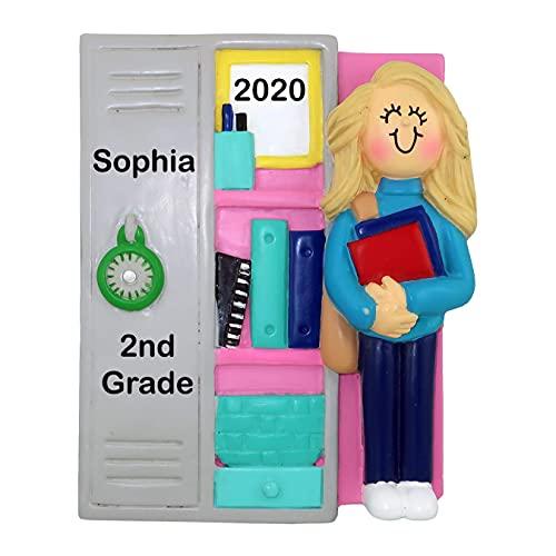Student Locker Personalized Ornament (Locker with Blonde Girl)