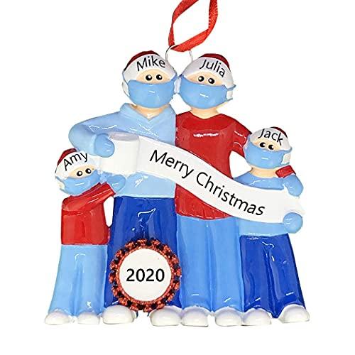 The Pandemic and Toilet Paper Crisis Personalized Ornament (Family of 4)