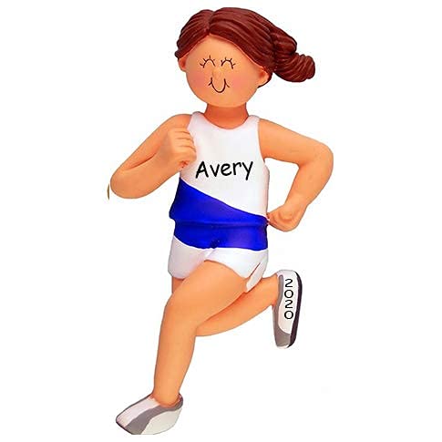 Track Runner Ornament (Female Runner)