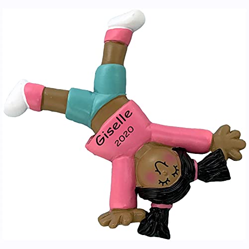 Tumbling Kid Personalized Ornament (Tumbling African American Girl Ornament)