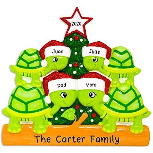 Turtle Family Personalized Ornament (Family of 4)