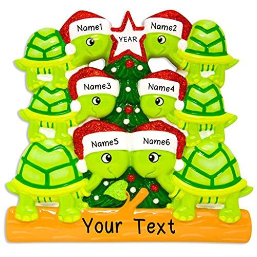 Turtle Family Personalized Ornament (Family of 6) Default Title