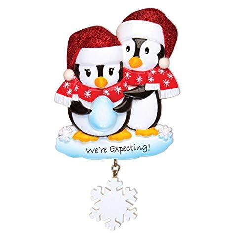We're Expecting Penguin Couple Personalized Ornament