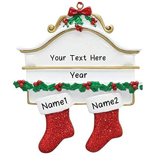 White Mantle Family Personalized Ornament (Family of 2)