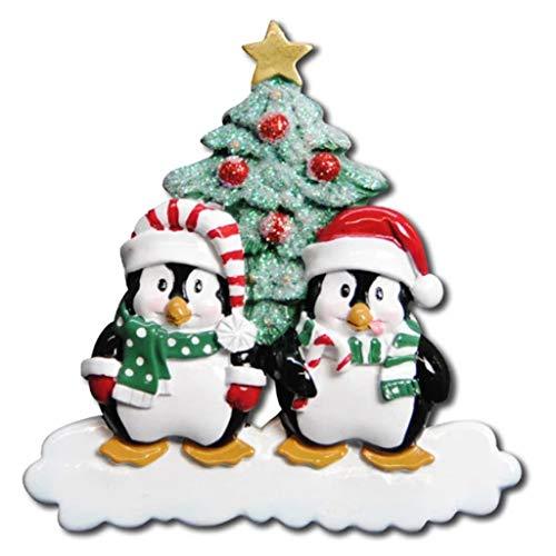 Winter Penguin Family Personalized Ornament (Family of 2)