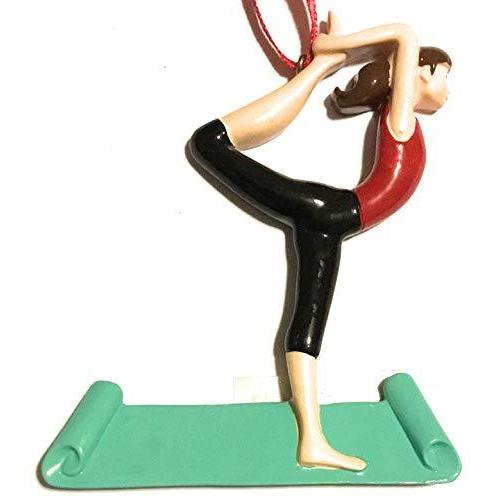 Yoga Pose Brunette Girl Personalized Ornament Default Title