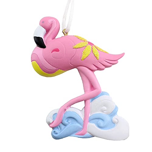 Zoo Animals Personalized Ornament (Flower Flamingo)