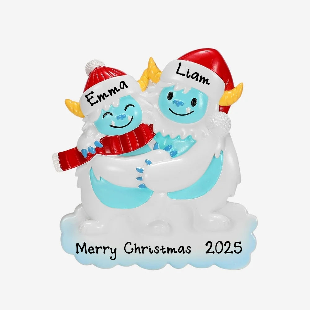 Personalized Yeti Christmas Ornaments (Family of 2)