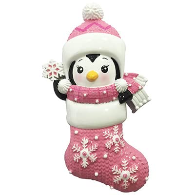 New Girl Pink Personalized Baby`s First Christmas Ornament