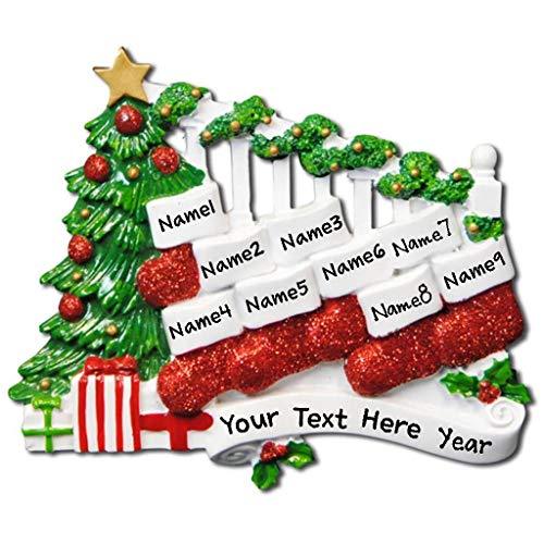Bannister with Stocking Family Ornament (Family of 9)