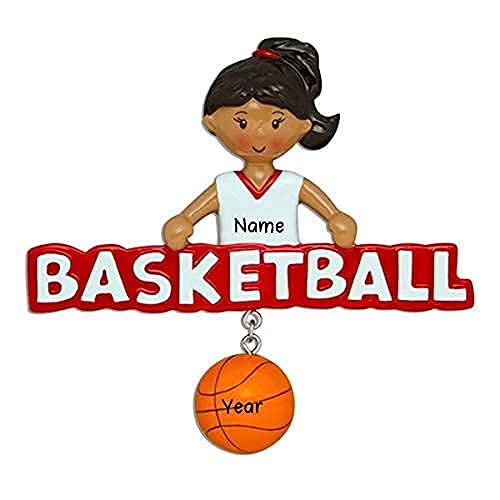 Basketball Ornament (Basketball Girl African American)