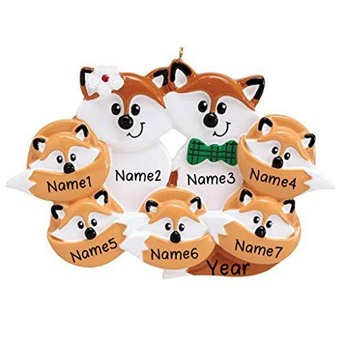 Red Fox Family Ornament (Family of 7)