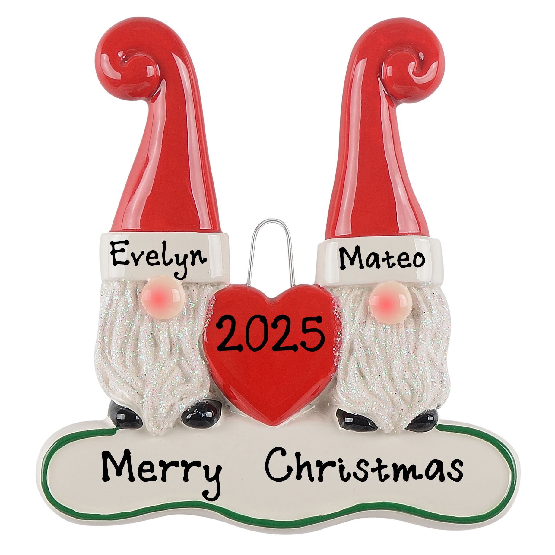 Personalized Santa`s Elf Christmas Ornament (Family of 2)