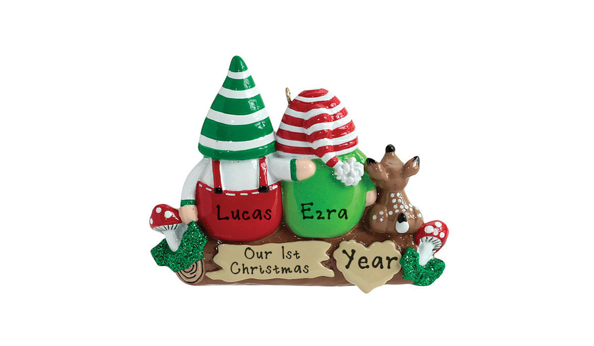 Idle Gnomes Family Personalized Ornament (Family of 2)
