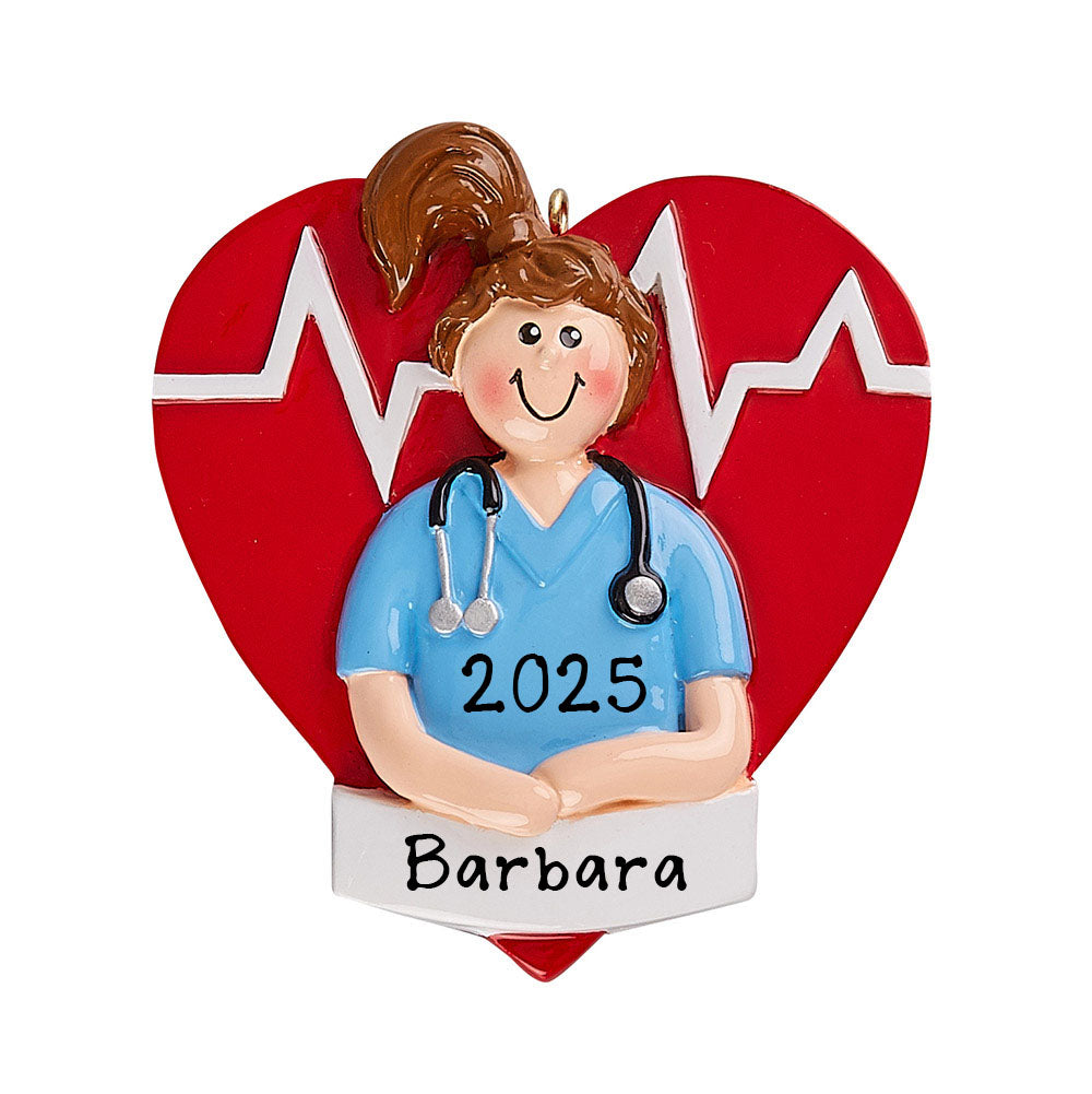Nurse Girl Personalized Ornament (Nurse Girl)