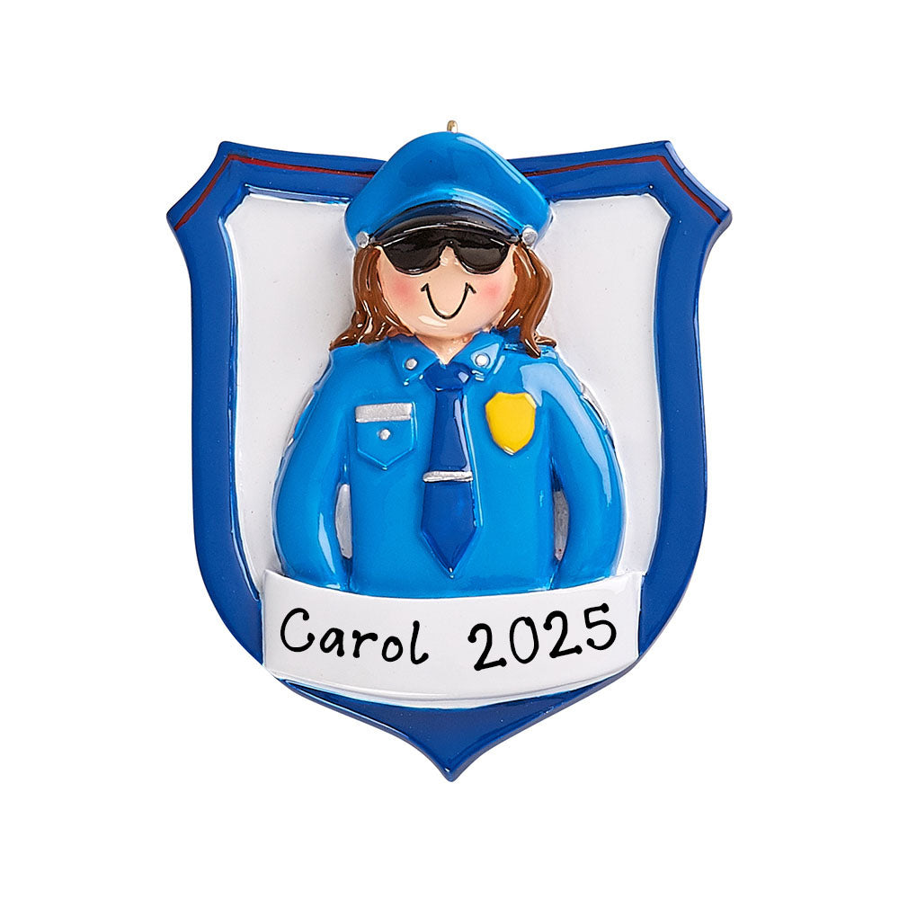 Personalized Police Officer Ornament (Police Woman)