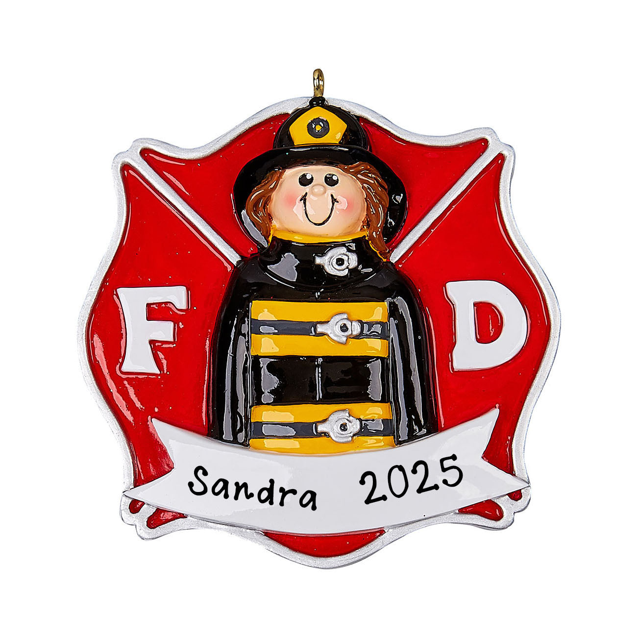 Firefighter Personalized Ornament (Firefighter Woman)