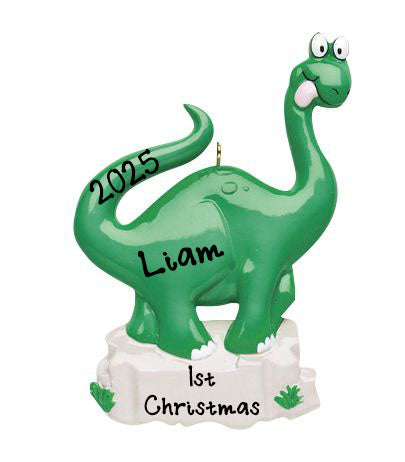 T-REX Dinosaur Personalized Ornament (Green Dino)