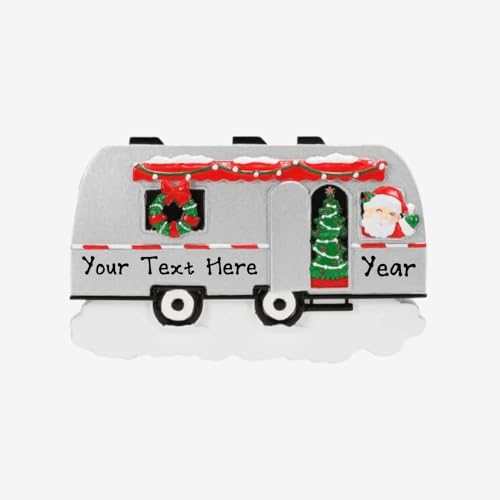 Xmas Camper Ornament (Green-White)