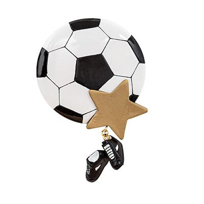 Soccer Ball Personalized Soccer Star Ornamen (Soccer Ball with Star)