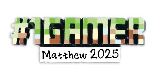 #1 Gamer Personalized Christmas Tree Ornament | Custom Writing #1 Gamer Ornament Gift