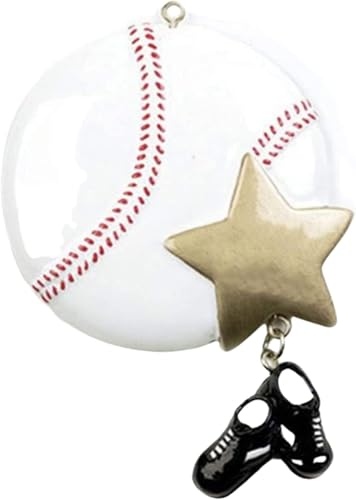 Personalized New Baseball Shield Ornament (Baseball and Star)