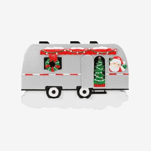 Xmas Camper Ornament (Green-White)