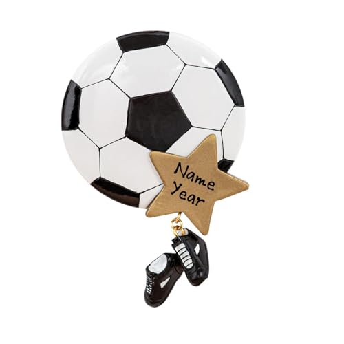 Soccer Ball Personalized Soccer Star Ornamen (Soccer Ball with Star)