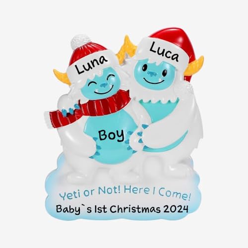 Personalized Yeti Christmas Ornaments (Family of 2)