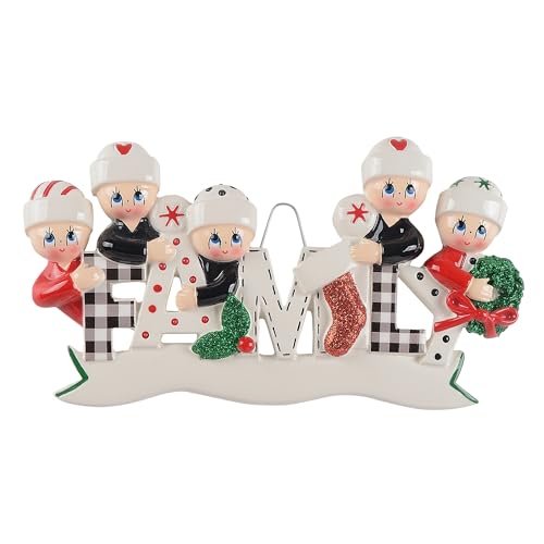 Personalized Pyjama Family Christmas Ornament (Family of 5)