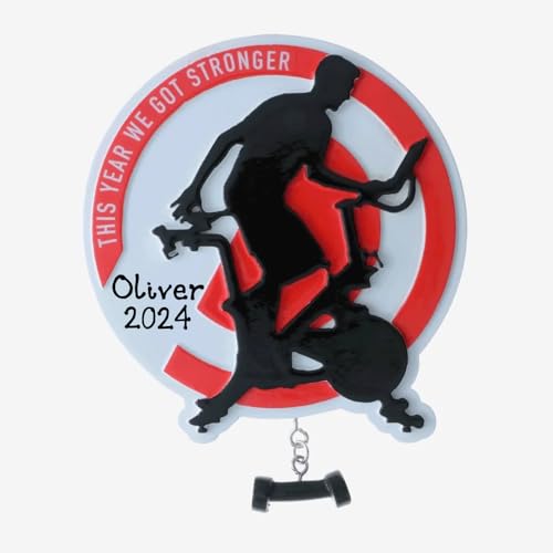 Spinning Class Man Personalized Ornament (Red-Man)