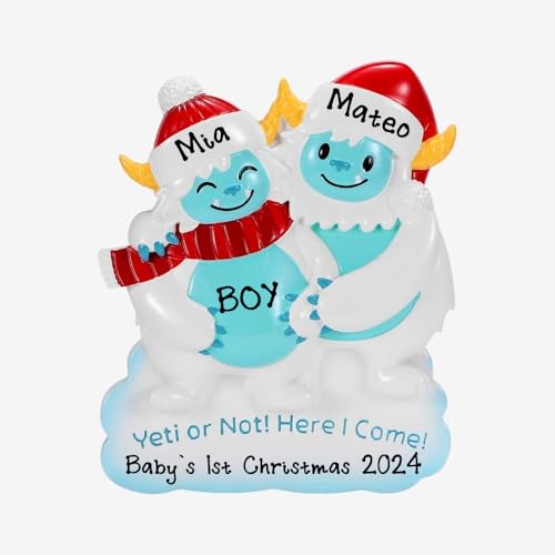 Personalized Yeti Christmas Ornaments (Family of 2)