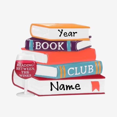 Girl/Boy Reading a Book Club Personalized Ornament (Book Club w/Wine)