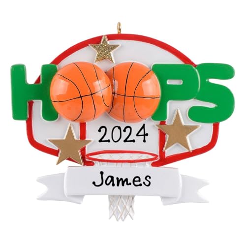 Basketball Personalized Ornament (Hoops)