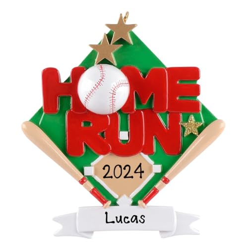 Baseball Boy Personalized Ornament (Home Run)