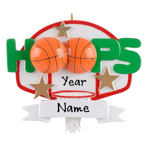 Basketball Personalized Ornament (Hoops)