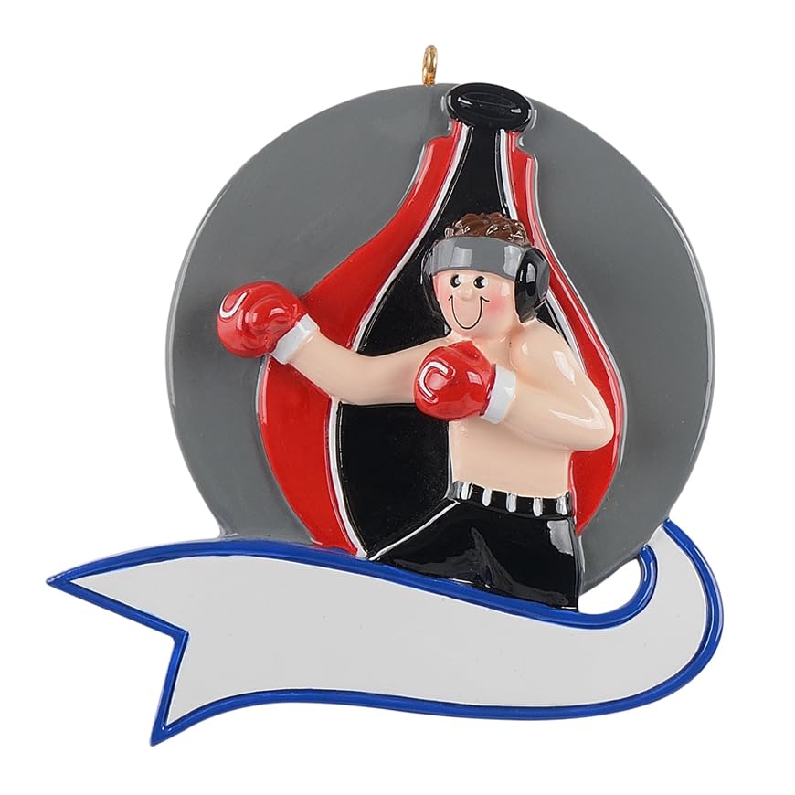 Red Boxing Gloves Personalized Ornament (Boxer Ball)