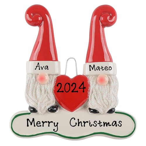 Personalized Santa`s Elf Christmas Ornament (Family of 2)