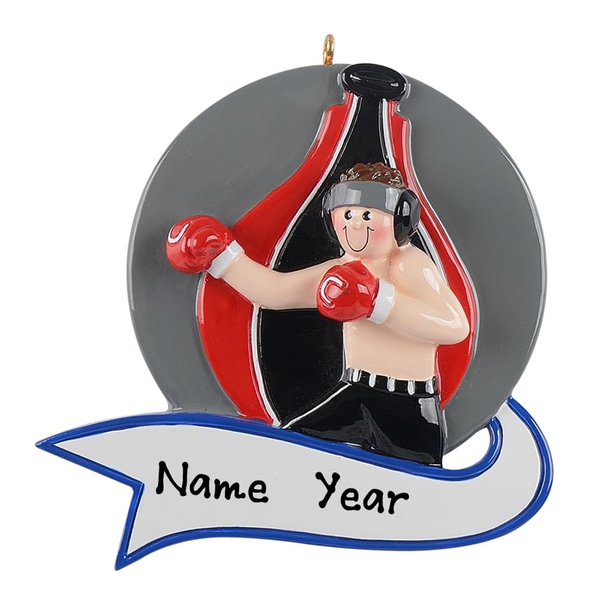 Red Boxing Gloves Personalized Ornament (Boxer Ball)