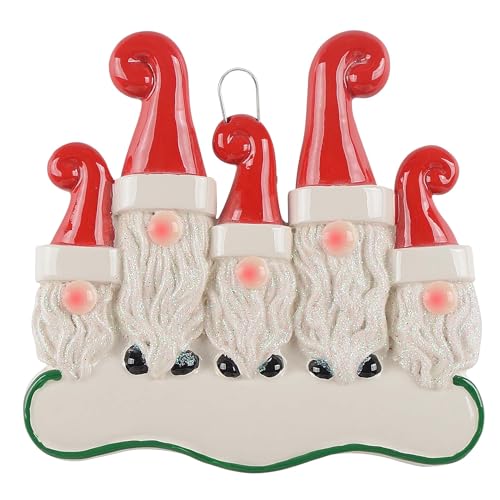 Personalized Santa`s Elf Christmas Ornament (Family of 5)