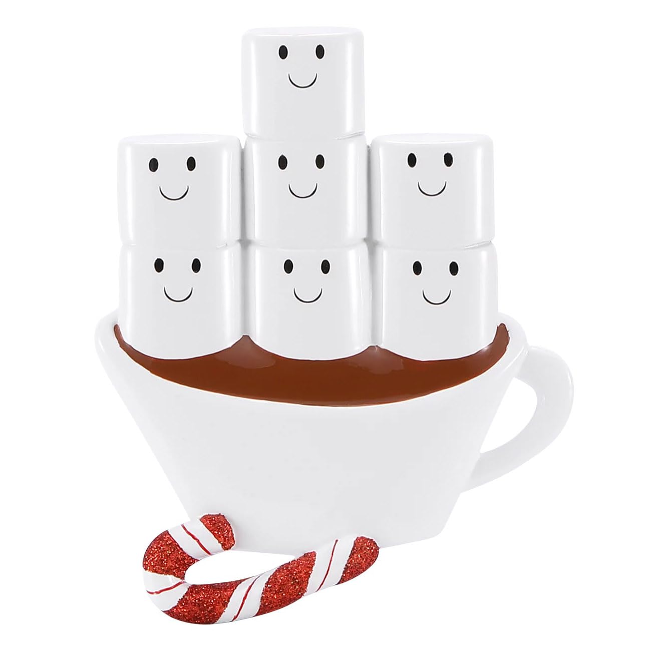 Personalized Marshmallow Hot Chocolate Family Christmas Tree Ornament Free Personalized (Family of 7)