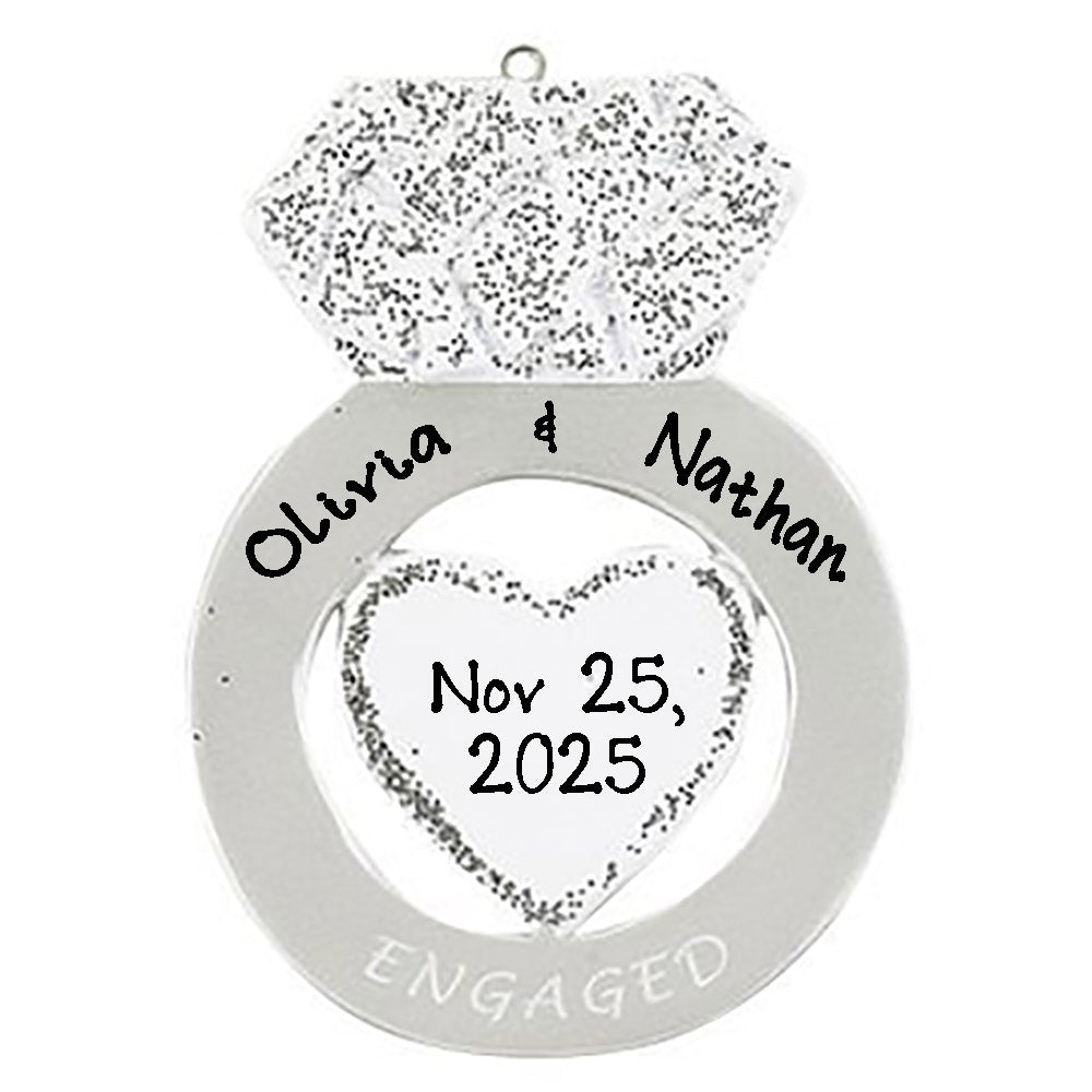 We`re Engaged Ornament (Engaged Ring)