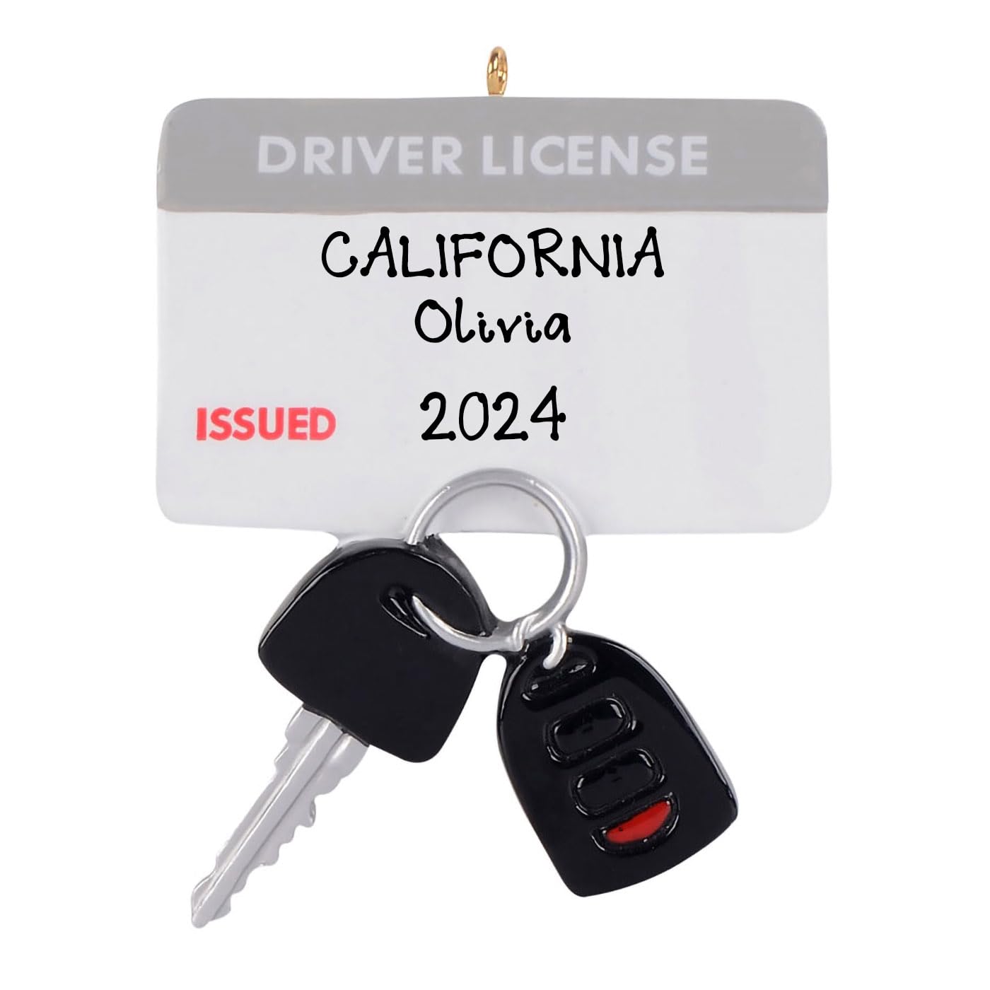 New Driver's License Girl Personalized Ornament (Grey)