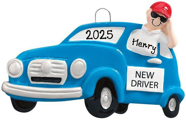 New Driver Boy Personalized Ornament