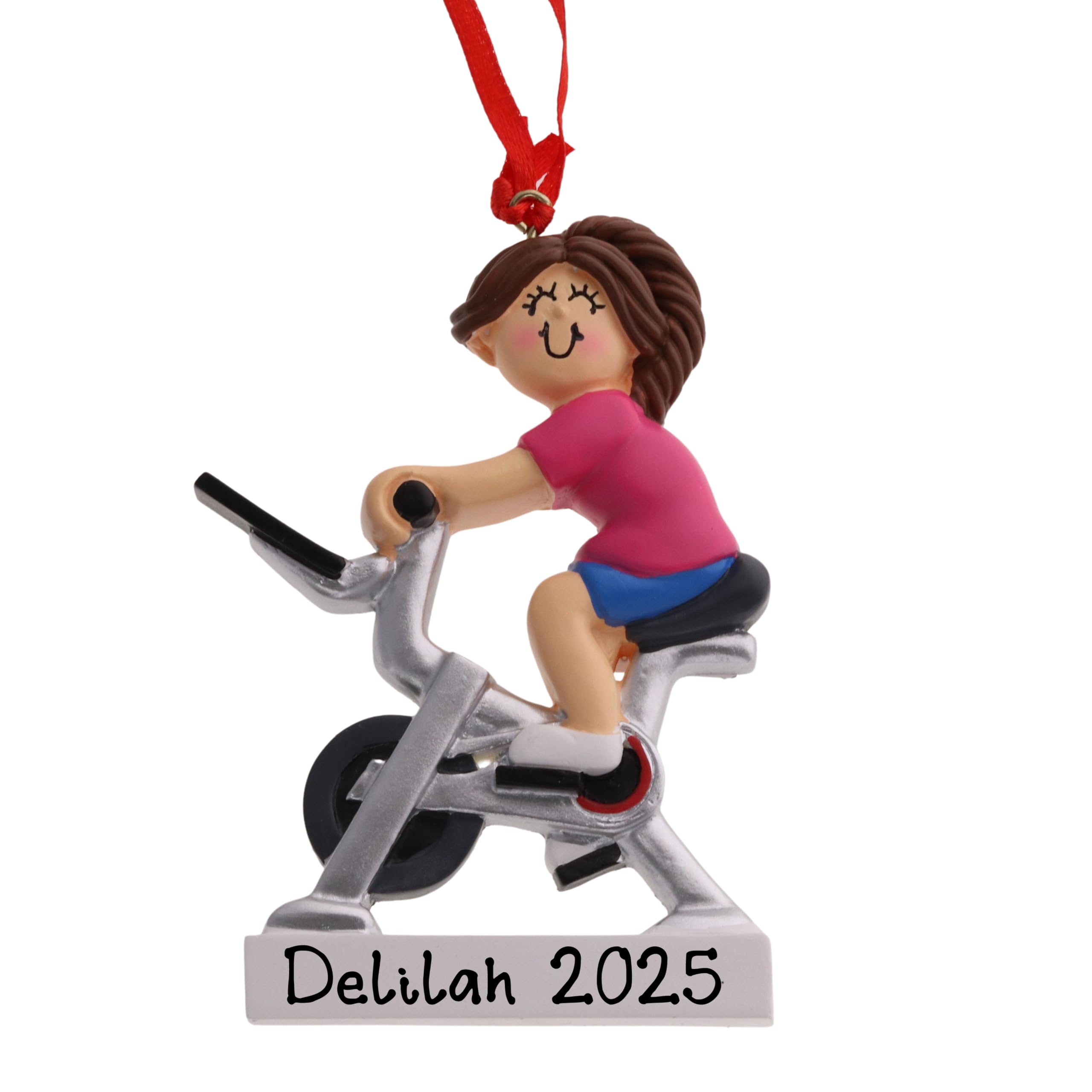 Spinning Class Woman Personalized Christmas Tree Ornament 2025 | Christmas Decoration for Tree